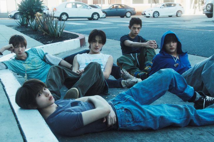A promotional photo for boy band CORTIS' second EP 'GREENGREEN' / Courtesy of HYBE
