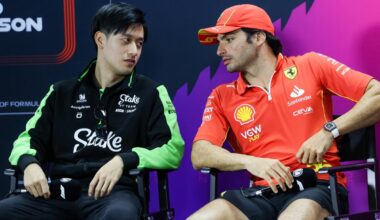 Carlos Sainz and Zhou Guanyu in conversation