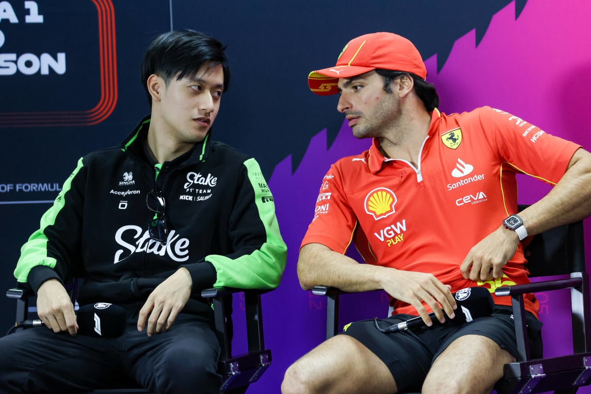 Carlos Sainz and Zhou Guanyu in conversation