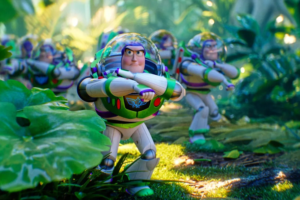 An army of Buzz Lightyears feature in Toy Story 5 (© 2026 Disney/Pixar. All Rights Reserved.)