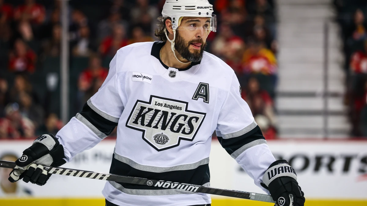 Los Angeles Kings defenseman Drew Doughty (8) against the Calgary Flames during the second period at Scotiabank Saddledome.