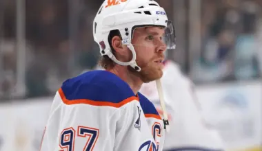 Edmonton Oilers center Connor McDavid (97) warms up before the game against the San Jose Sharks at SAP Center at San Jose.