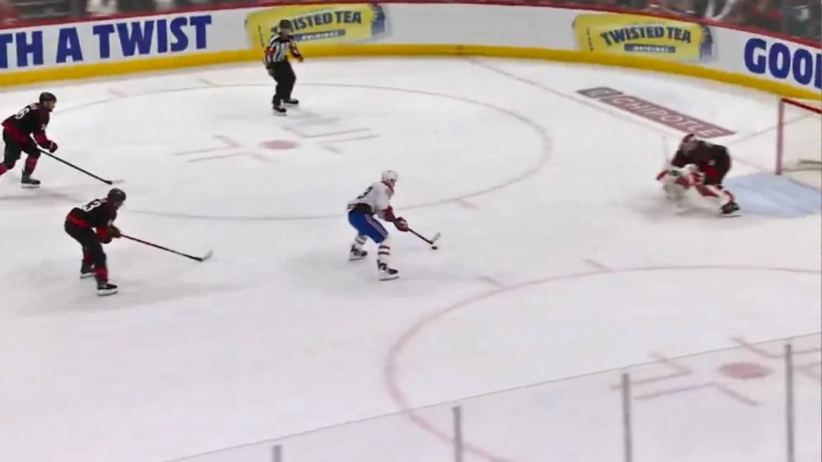 Goal scored by Montreal Canadiens forward Ivan Demidov against the Carolina Hurricanes.
