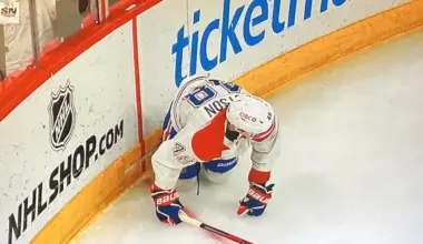 Injury suffered by Montreal Canadiens defenseman Lane Hutson late in the game against the Carolina Hurricanes.