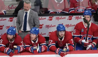 Montreal Canadiens head coach Martin St. Louis during the third period in game four of the Eastern Conference Final of the 2026 Stanley Cup Playoffs at Bell Centre.