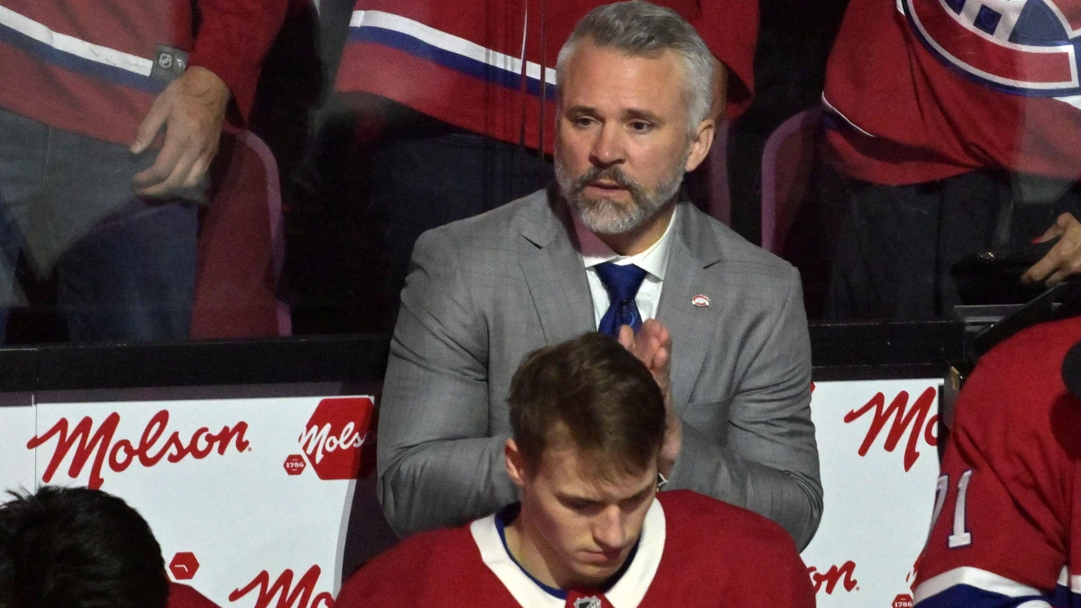 Montreal Canadiens head coach Martin St. Louis during the first period in game four of the Eastern Conference Final of the 2026 Stanley Cup Playoffs at Bell Centre.