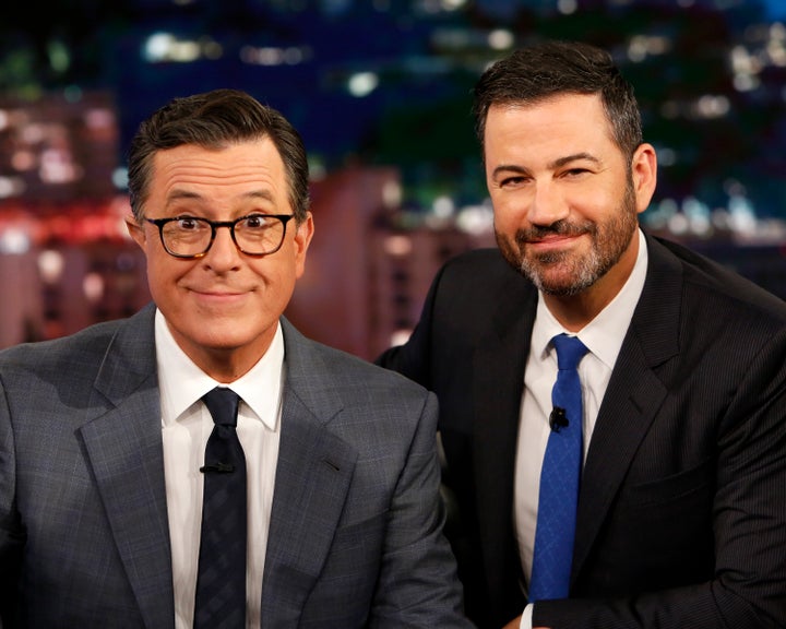 Colbert and Jimmy Kimmel in 2017.