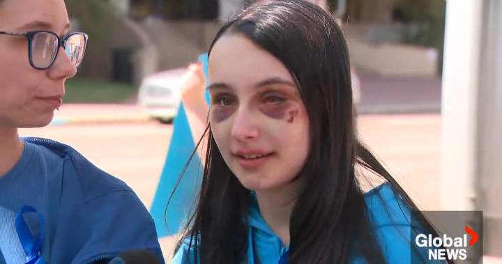 Hundreds rally in Red Deer to support teenage girl recovering from violent assault