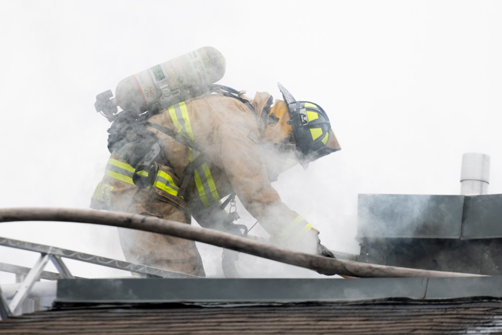 A member of the Ottawa Fire Service is seen in this Dec. 25, 2023 file photo. THE CANADIAN PRESS/Spencer Colby