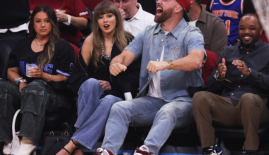 Travis Kelce embarrasses Taylor Swift in vintage moment during Cavaliers-Knicks Game 3