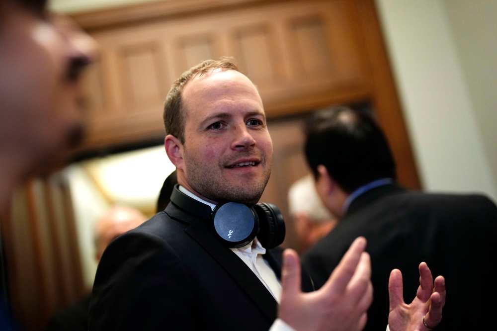 Liberal MP Nathaniel Erskine-Smith arrives for a meeting of the Liberal caucus, on Parliament Hill in Ottawa, on Sunday, May 25, 2025. THE CANADIAN PRESS/Justin Tang