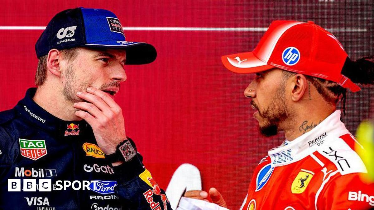 Red Bull's Max Verstappen and Ferrari's Lewis Hamilton in discussions at the Canadian Grand Prix