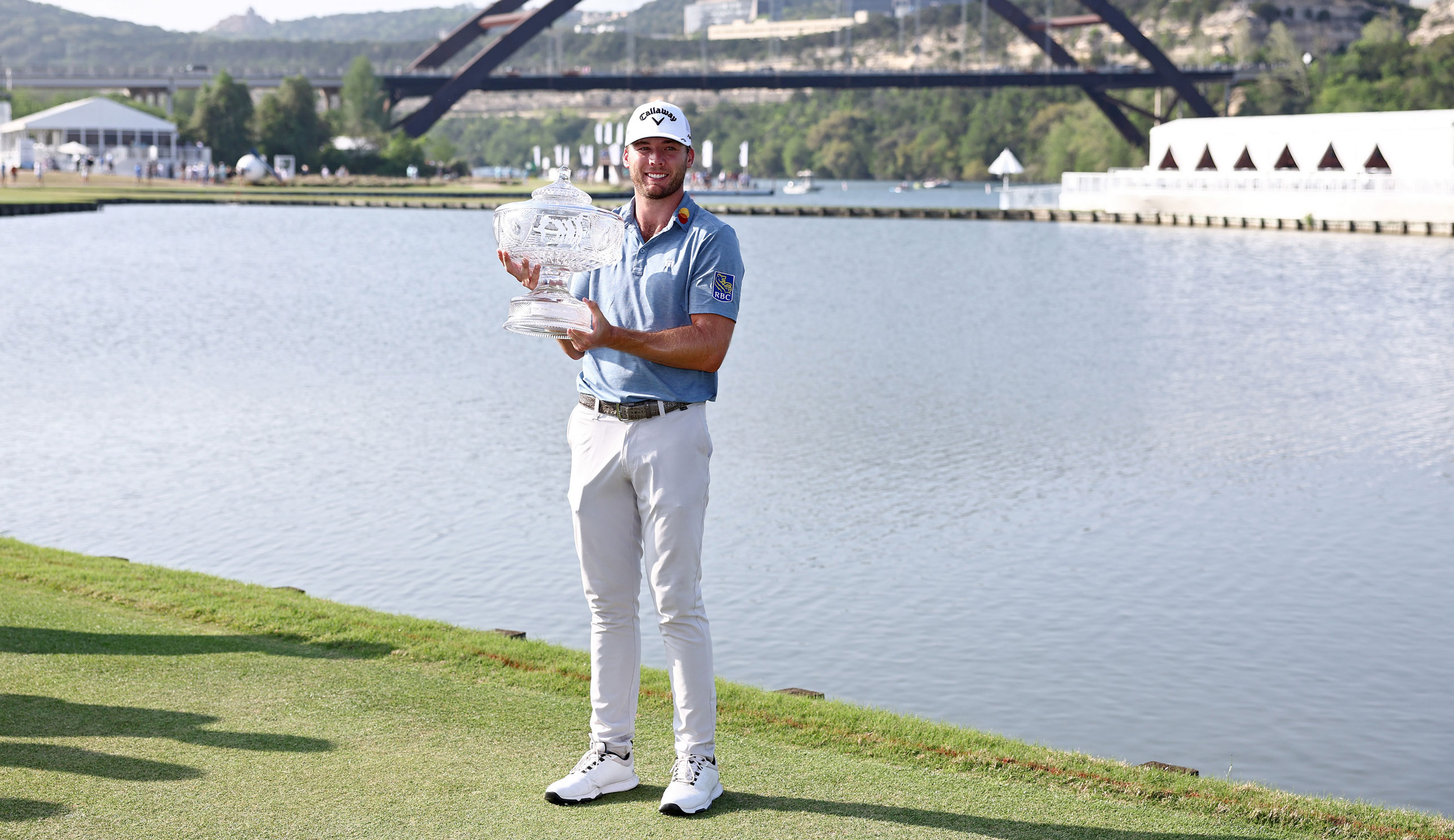 Burns poses with the WGC Match Play trophy
