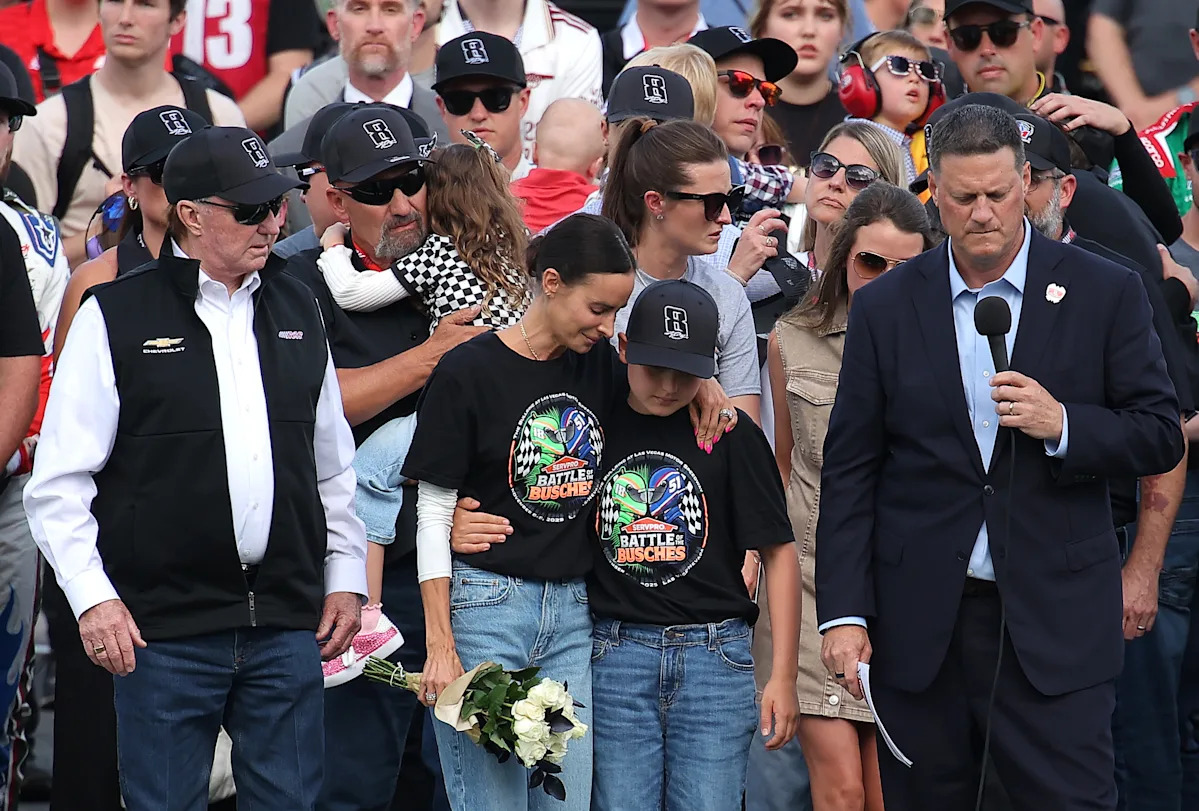 NASCAR pays tribute to Kyle Busch at Coca-Cola 600 with his widow, Samantha, children, parents and brother, Kurt