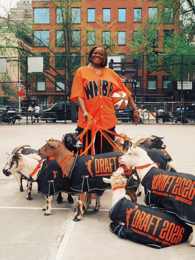 A WNBA brand campaign around the 30th season features Sheryl Swoopes leading a pack of G.O.A.T.’s (and actual goats) through the streets of New York.
