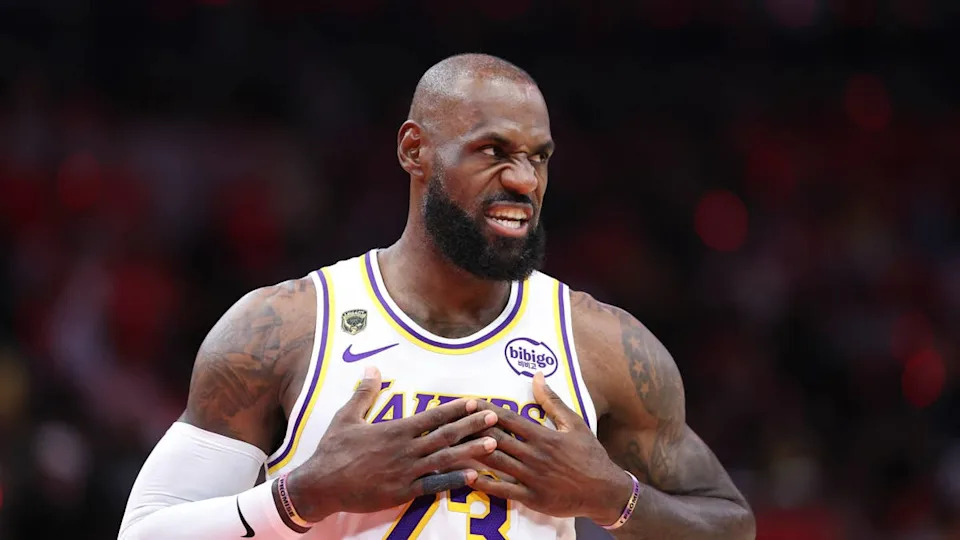 Apr 26, 2026; <a class="link " href="https://sports.yahoo.com/nba/teams/houston/" data-i13n="sec:content-canvas;subsec:anchor_text;elm:context_link" data-ylk="slk:Houston;sec:content-canvas;subsec:anchor_text;elm:context_link;itc:0" data-yga="{"yLinkElement":"context_link","yModuleName":"content-canvas","yLinkText":"Houston","ySubModuleName":"anchor_text","yHasCommerce":false}">Houston</a>, Texas, USA; Los Angeles Lakers forward LeBron James (23) walks on the court before the start of the game against the <a class="link " href="https://sports.yahoo.com/nba/teams/houston/" data-i13n="sec:content-canvas;subsec:anchor_text;elm:context_link" data-ylk="slk:Houston Rockets;sec:content-canvas;subsec:anchor_text;elm:context_link;itc:0" data-yga="{"yLinkElement":"context_link","yModuleName":"content-canvas","yLinkText":"Houston Rockets","ySubModuleName":"anchor_text","yHasCommerce":false}">Houston Rockets</a> in game four of the first round of the 2026 NBA Playoffs at Toyota Center. Mandatory Credit: Troy Taormina-Imagn Images© Troy Taormina-Imagn Images&period;