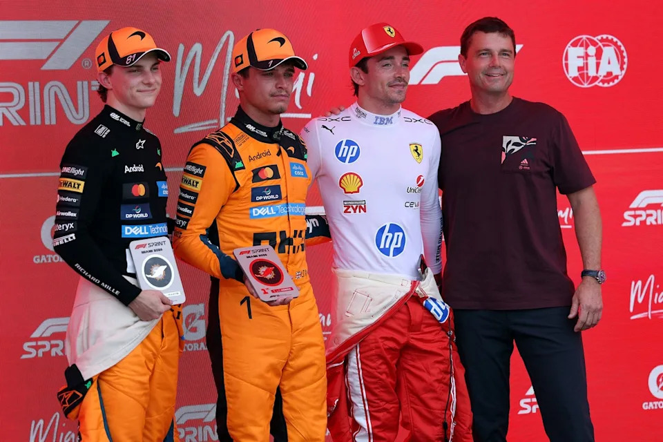 Charles Leclerc, Ferrari, Lando Norris, McLaren, Oscar Piastri, McLaren