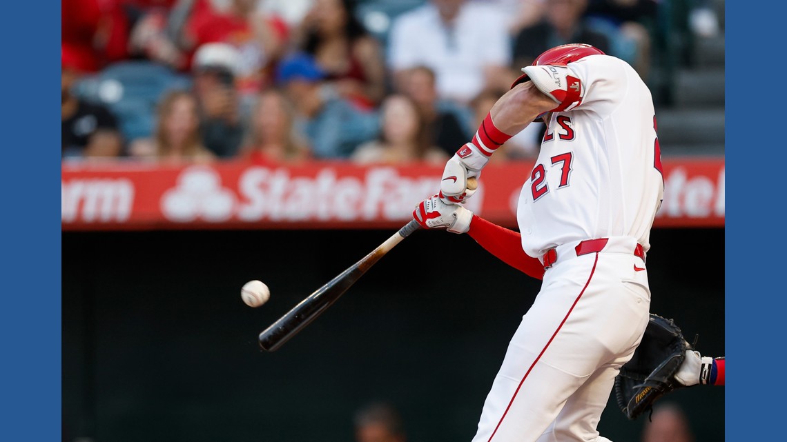 Mike Trout hits 2-run homer and Angels clinch series over Rangers with 5-2 win