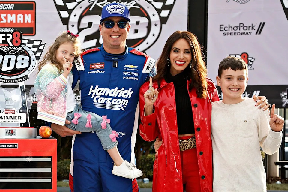 Kyle Busch with his family in February 2026Credit: Sean Gardner/Getty
