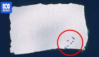 Antarctic station discovers its shipping containers floating away on iceberg after blizzard