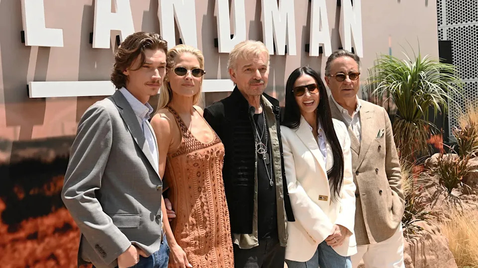 Jacob Lofland, Ali Larter, Billy Bob Thornton, Demi Moore, and Andy Garcia posing together at an event.