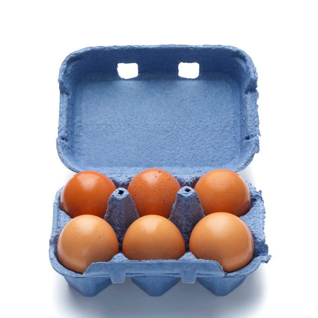 Cardboard eggs package six eggs in carton package