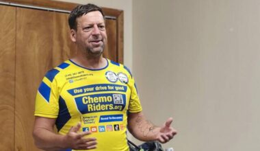 Rotarian’s cycling journey — in cross-country route spelling ‘Help!’ — draws awareness for American Cancer Society volunteer need