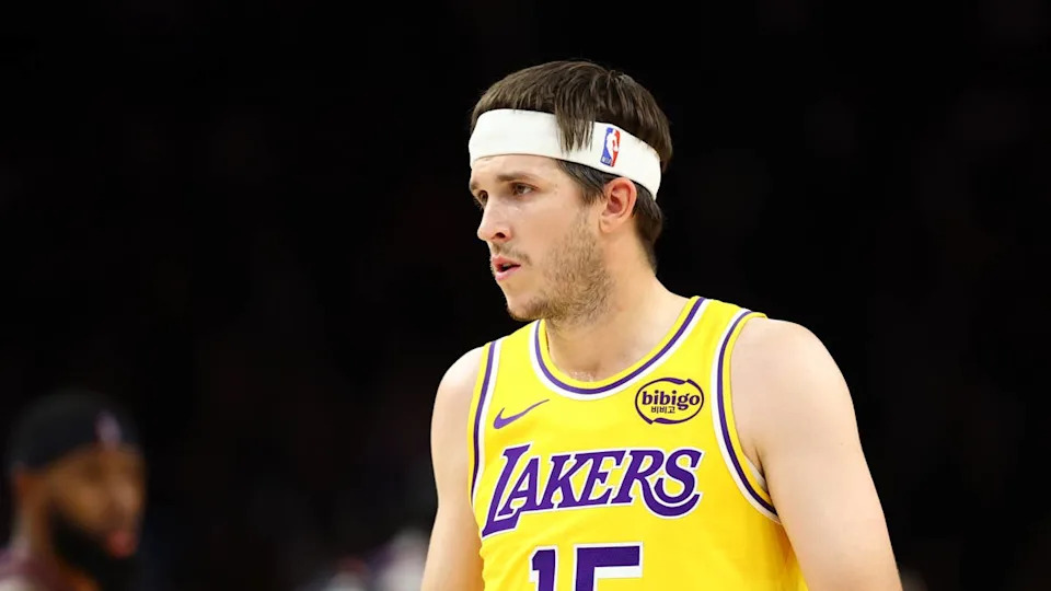 Los Angeles Lakers guard Austin Reaves (15).Mark J&period; Rebilas-Imagn Images