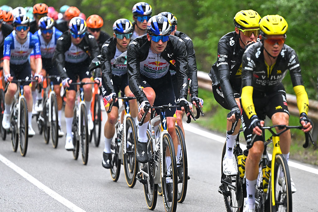 VELIKO TARNOVO, BULGARIA - MAY 09: Mick van Dijke of Netherlands and Team Red Bull - BORA - hansgrohe competes during the 109th Giro d&amp;apos;Italia 2026, Stage 2 a 221km stage from Burgas to Veliko Tarnovo / #UCIWT / on May 09, 2026 in Veliko Tarnovo, Bulgaria. (Photo by Tim de Waele/Getty Images)