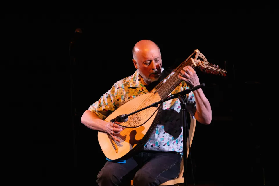 Tyler Hawkins plays Music for Mental Health at NACC on May 13, 2026. Mathieu Durnford for Cabin Radio