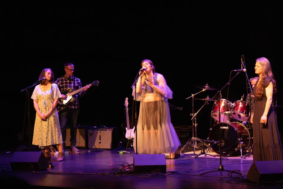 Flora and the Fireweeds play Music for Mental Health at NACC on May 13, 2026. Mathieu Durnford for Cabin Radio