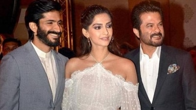 Anil Kapoor with his children, actors Harsh Varrdhan Kapoor and Sonam Kapoor.
