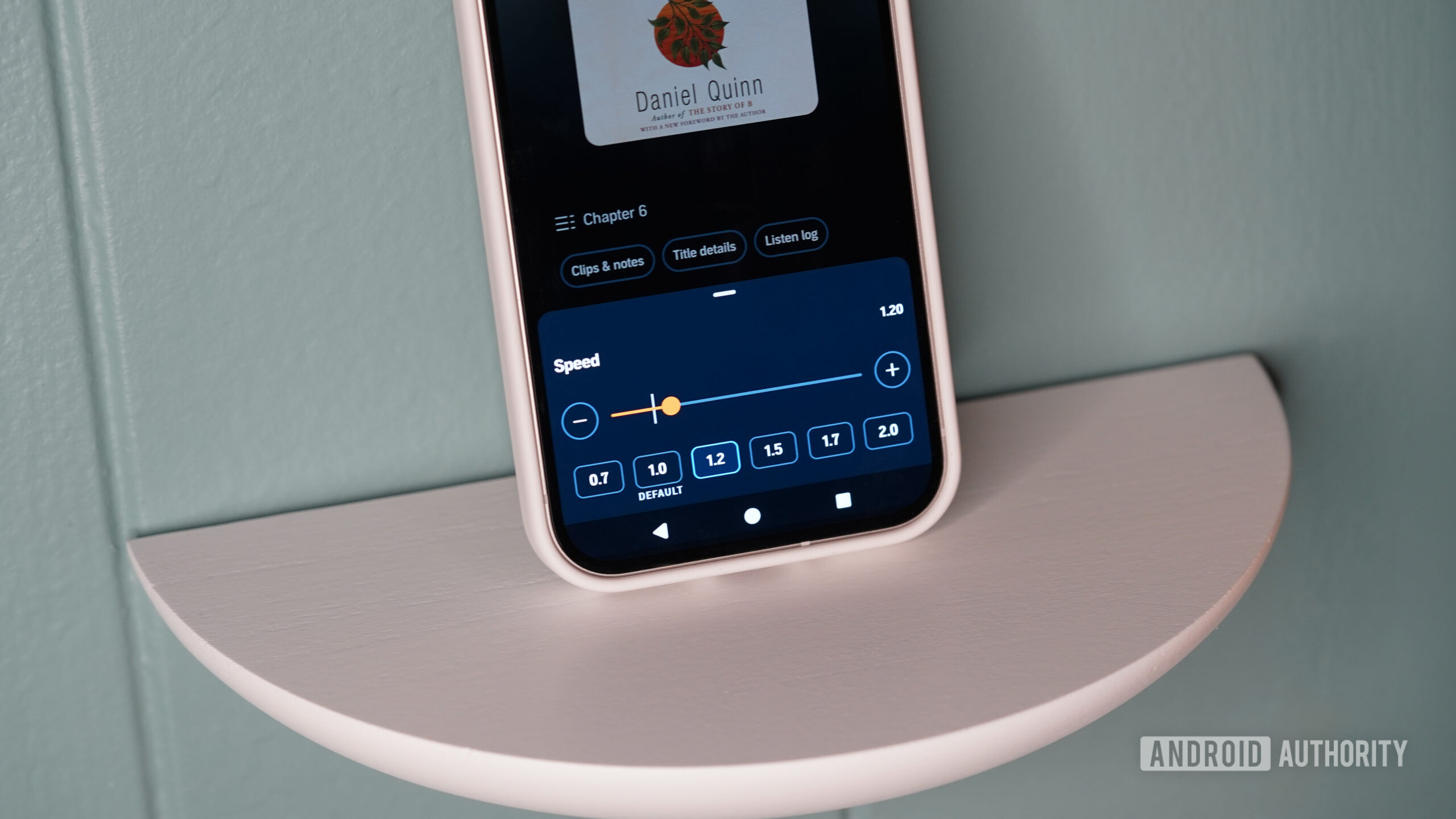 Audible app variable speed An Audible user adjust their play back speed.