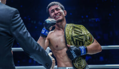 Avazbek Kholmirzaev overwhelmed with emotions after securing ONE Flyweight MMA World Title at ONE SAMURAI 1.