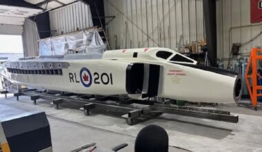 replica avro arrow plane almost on the way to mississauga.