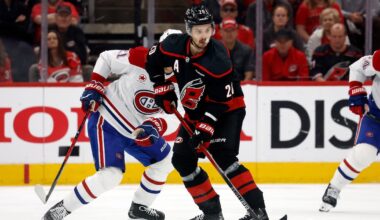 Carolina Hurricanes lead Montreal Canadiens after two periods in Game 2 as they seek to even series