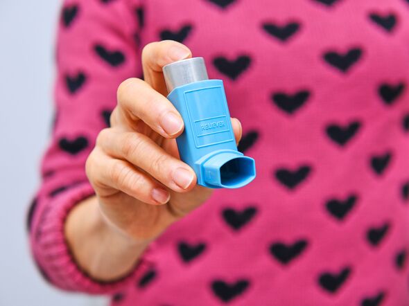 Blue asthma inhaler Blue asthma inhaler
