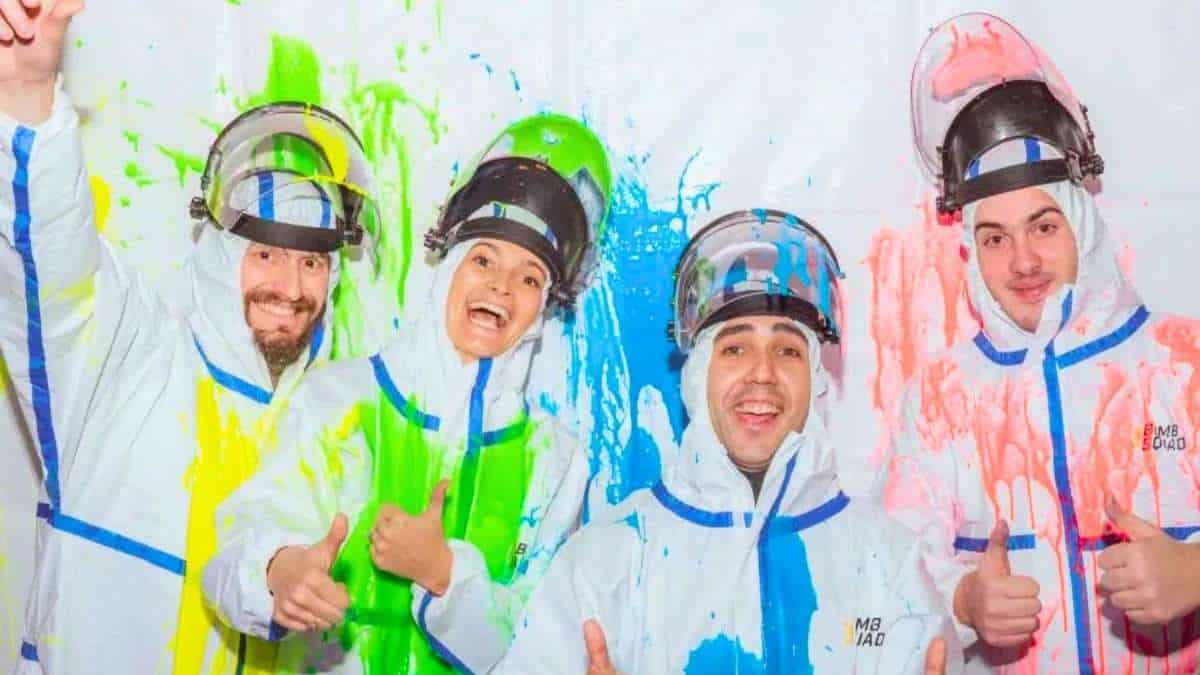 Bomb Squad: "I tested this immersive experience from the 3rd floor where you end up covered in paint if you fail".