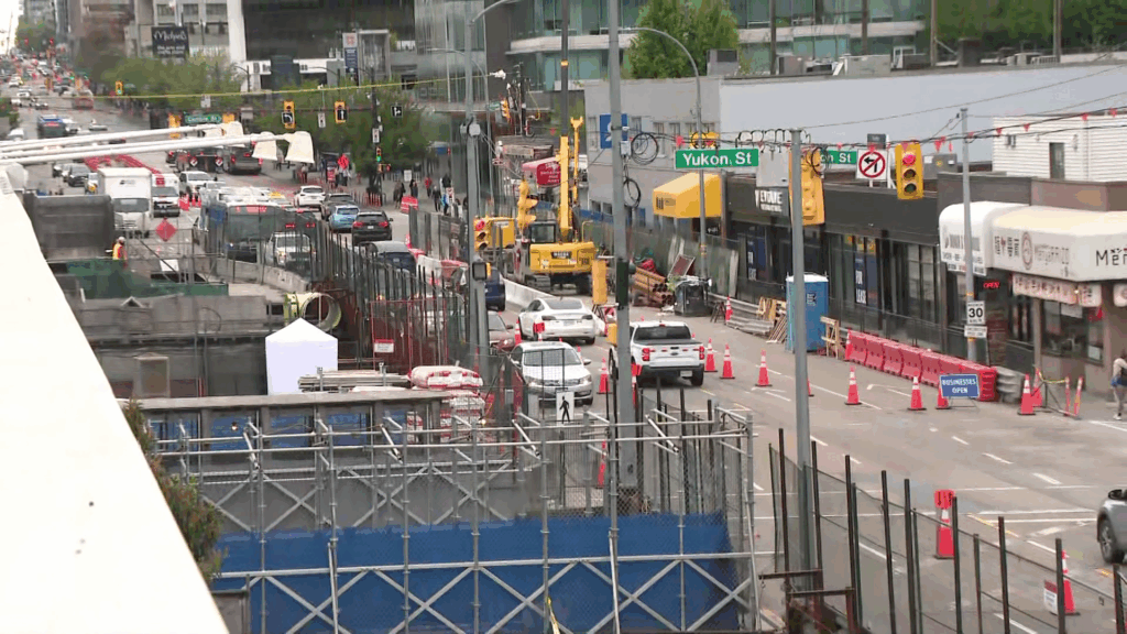 Construction along the Broadway Subway