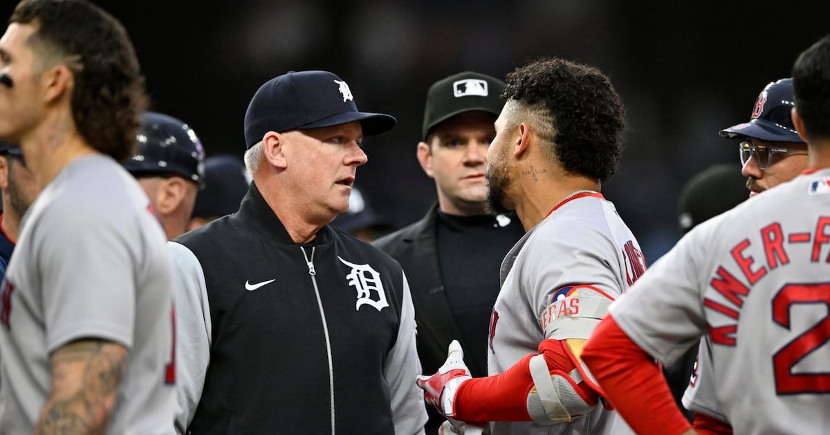 Rafaela homers and drives in four runs as the Red Sox rout the Tigers