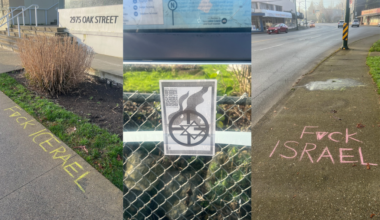 anti-Israel chalk messages Vancouver