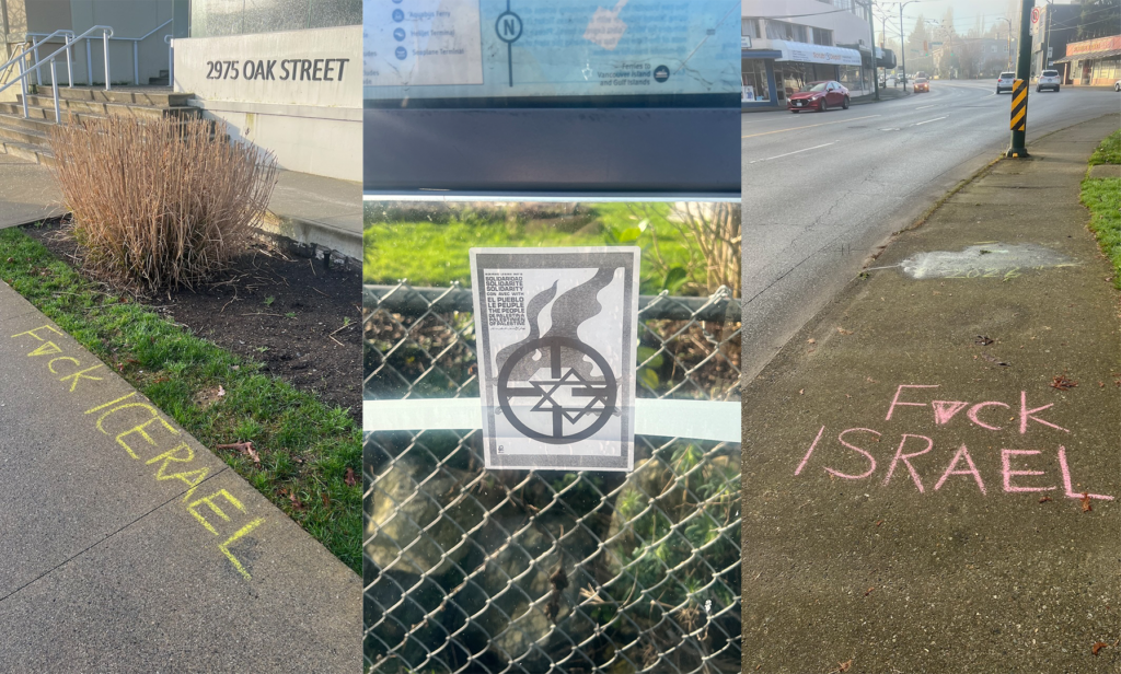 anti-Israel chalk messages Vancouver