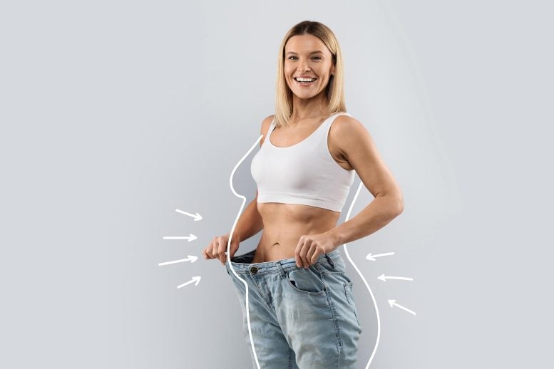 Cheery Attractive Woman Weight Loss