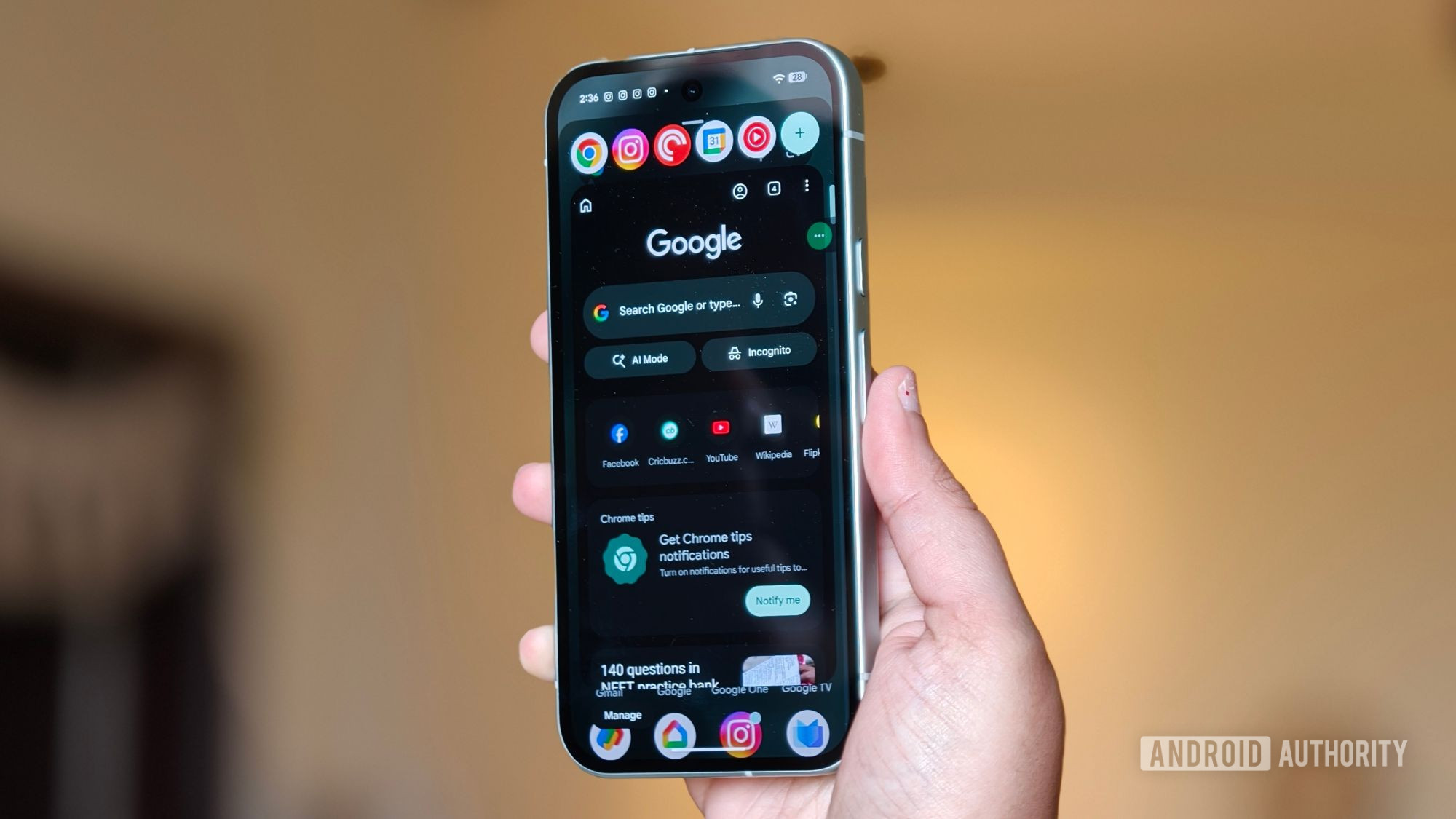 Chrome opened on Android 17 bubbles feature Chrome opened on Android 17 bubbles feature