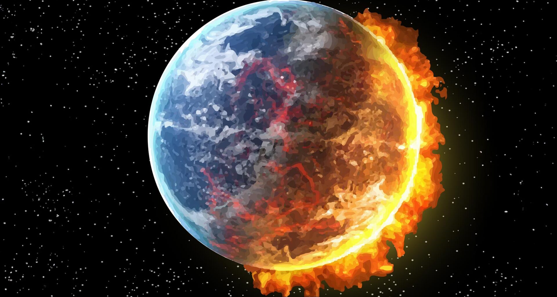 Climate Change Planet Earth Ice Fire