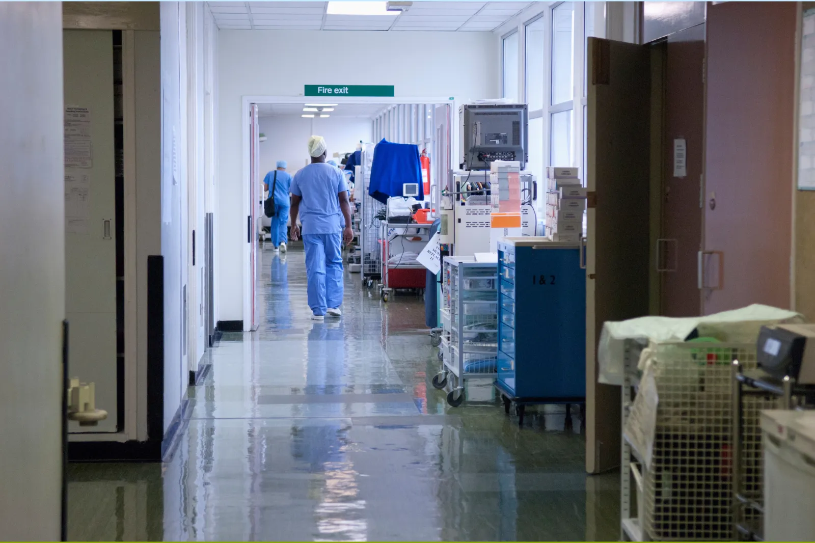 A stock image of a Hospital corridor.