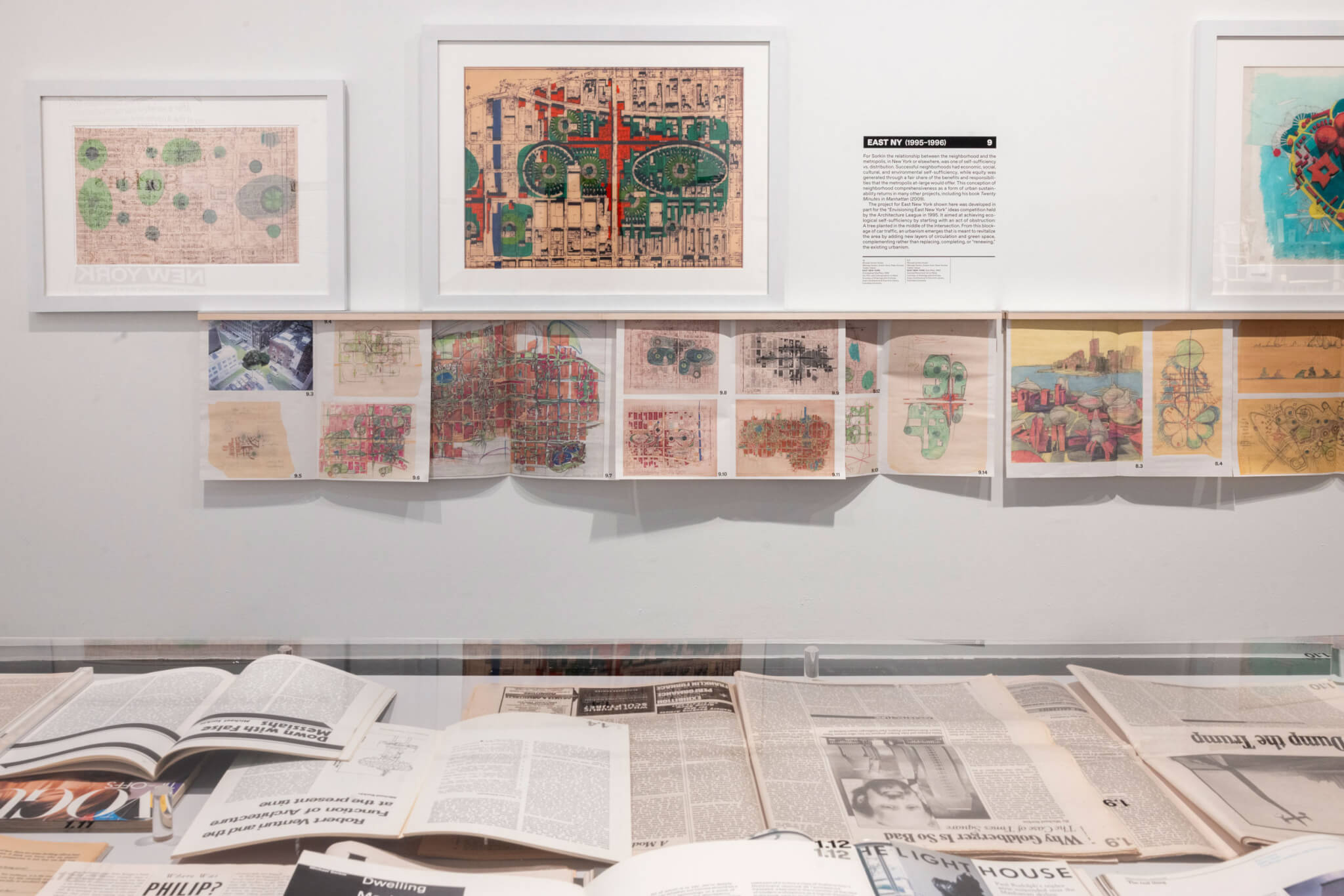 papers and other exhibtion material on a table