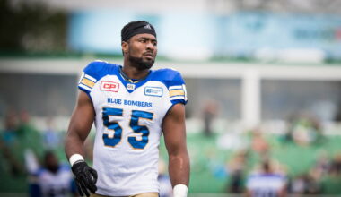 Former All-CFL player Jamaal Westerman guest coaching with Winnipeg Blue Bombers