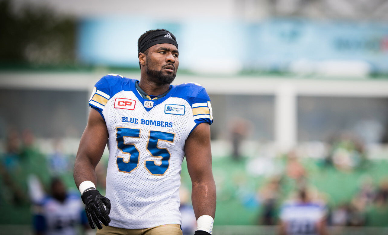 Former All-CFL player Jamaal Westerman guest coaching with Winnipeg Blue Bombers