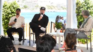 Daril Fannan, Chad Arichibald and Dana Harris-Bridson at the American Pavilion - Day 5 during the 79th Annual Cannes Film Festival on May 16, 2026 in Cannes, France.